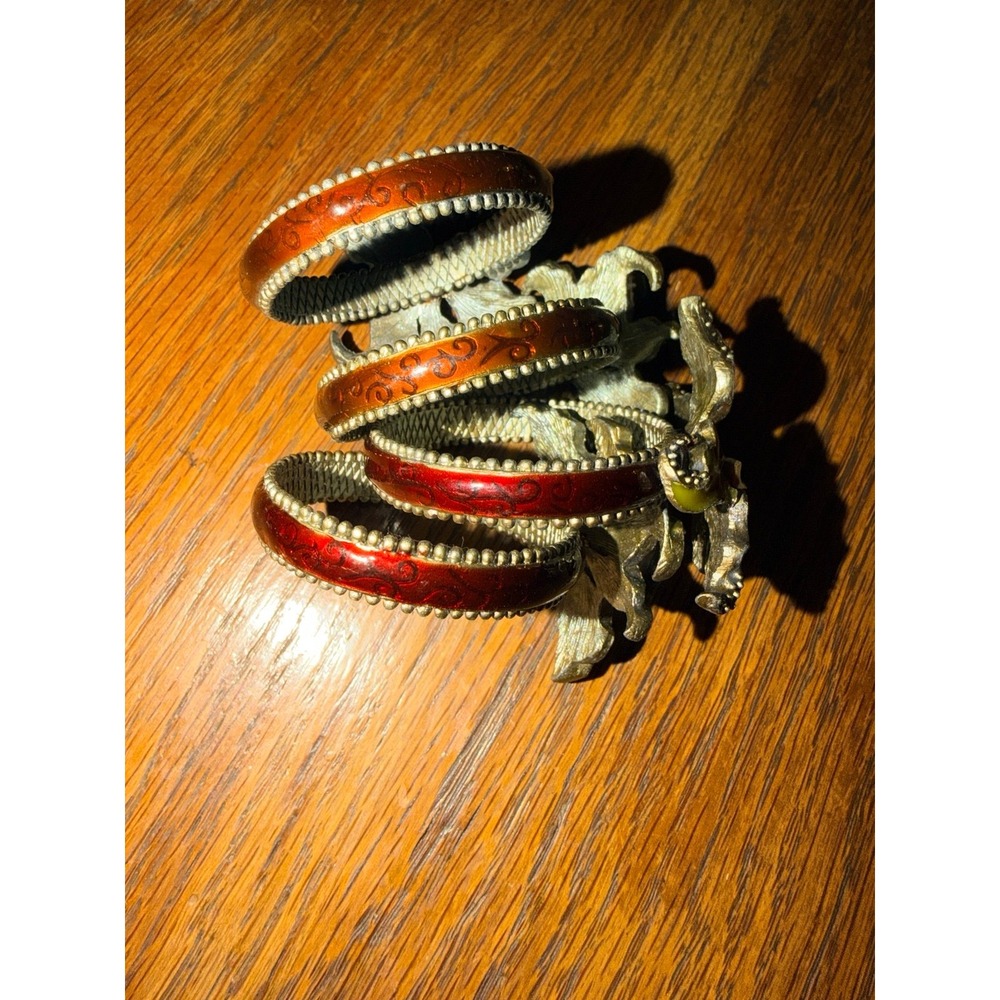 Bombay Enameled‎ Metal Floral Napkin Rings (4) - Picture 2 of 6